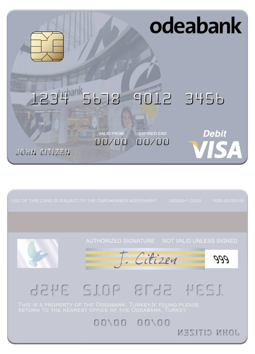 Turkey Odeabank visa debit card